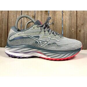 Mizuno Wave Rider 27 Women’s US 8 (EU 38.5) Gray Pink Breathable Mesh Run